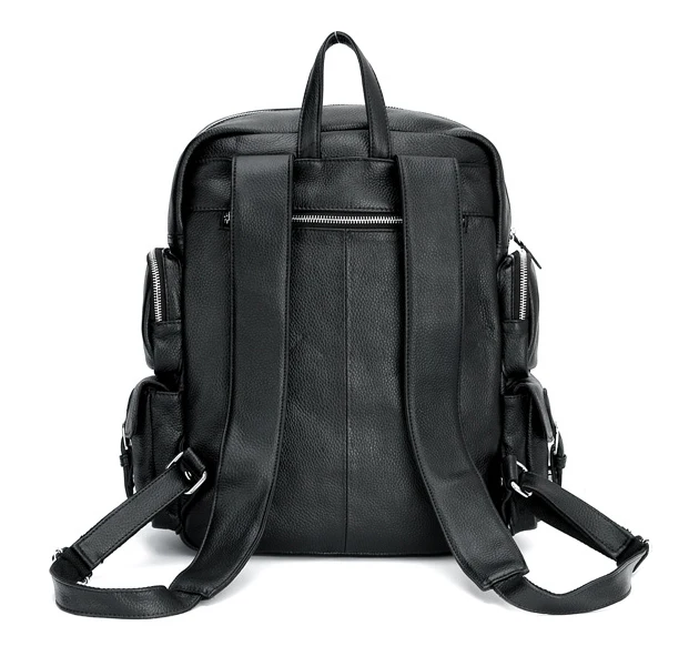 Mens Multi Pocket Leather Backpack - Woosir