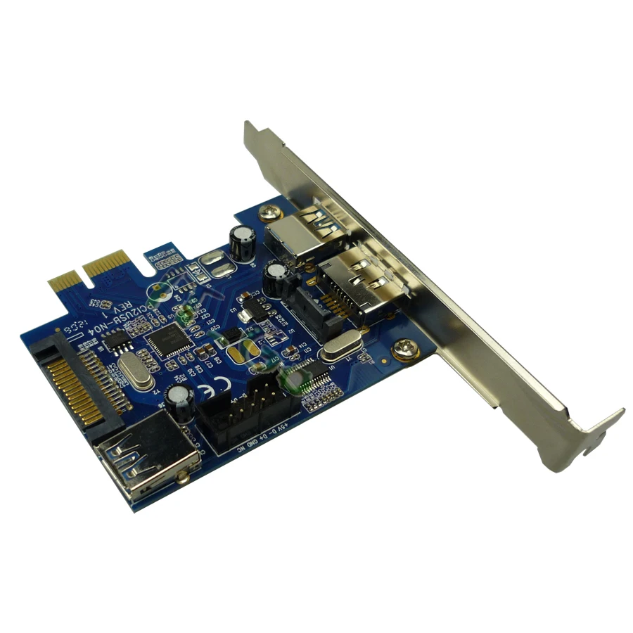 2x USB3.0 Мощность eSATA карта PCI-e 9pin USB порт eSATA PCI-e адаптер конвертер карта с жесткими дисками SATA Мощность гнездо PCIN0304