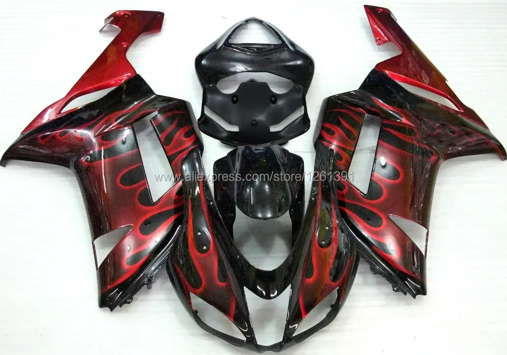 Пламя обтекателя комплект для Kawasaki NINJA ZX 6R 636 07 08 ZX-6R 07-08 ZX6R 2007 2008 ZX 6R 07 08 Обтекатели& Задние крышки