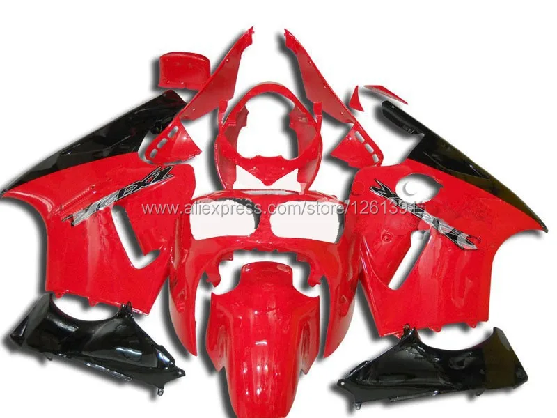 Новые красные черные наборы для гостинцев для KAWASAKI NINJA ZX12R 00-01 ZX 12R 00 01 ZX-12R 00-01 ZX 12R 2000 2001 наборы обтекателей