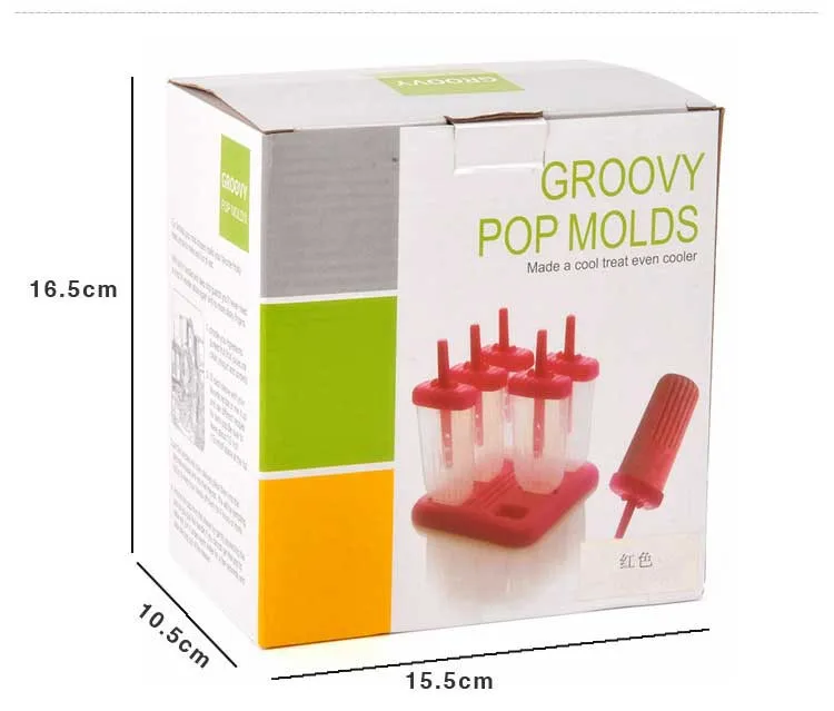 Hs050 Творческий домашнее Мороженое Popsicle Плесень квадратный стиль чайник Плесень морозильная камера Лед Popsicle йогурт Мороженое Замороженные 6cells
