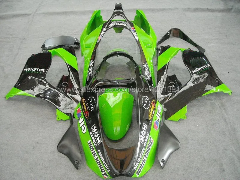 Hotlike+ цвета: зеленый, черный комплект обтекателей для KAWASAKI NINJA ZX9R 00-03 ZX 9R 00 01 02 03 ZX-9R 9 R 2000 2001 2000-2003 свободный изготовленный на заказ