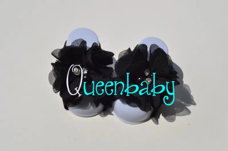 240 компл./лот босоножки ботинки с шифоновыми цветами QueenBaby