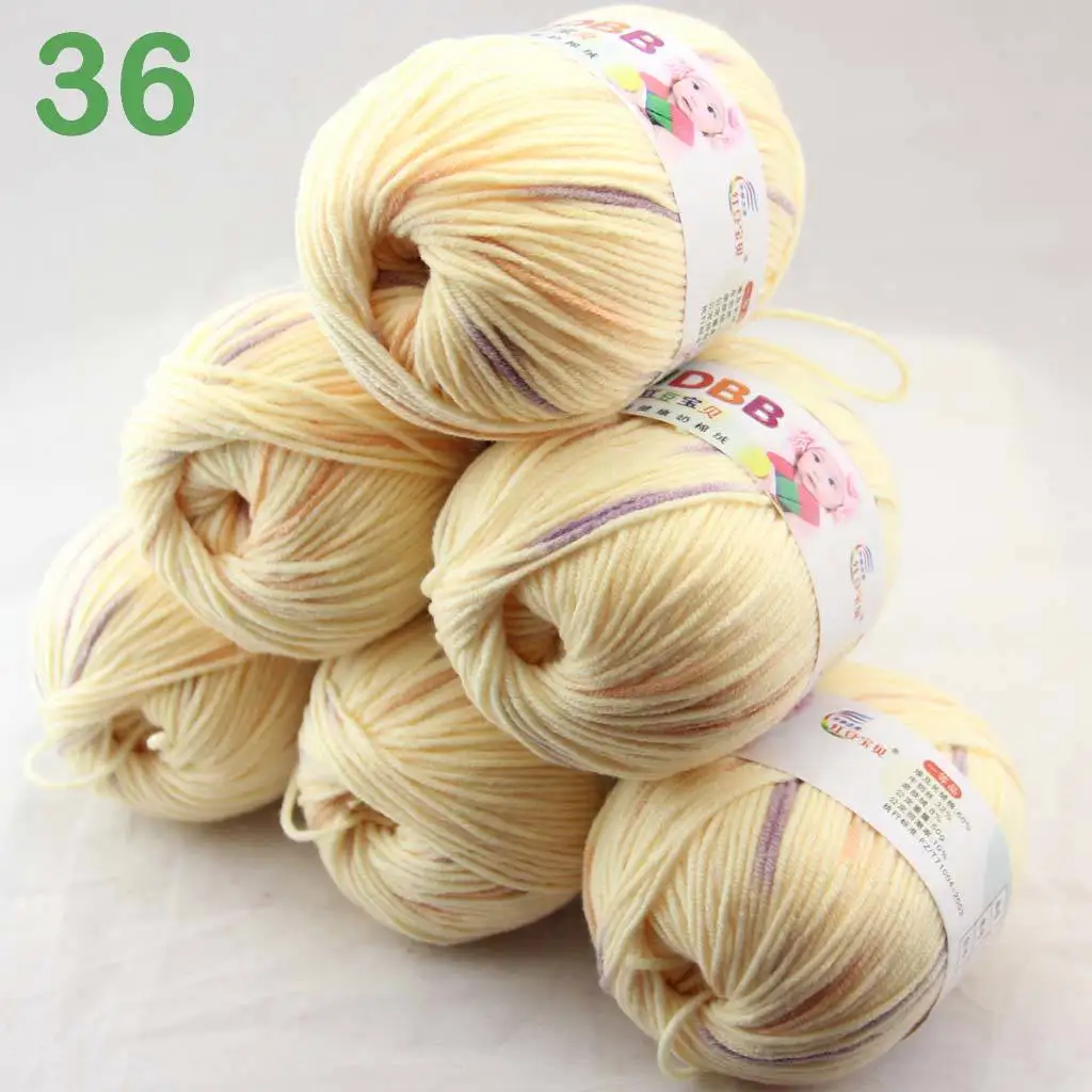 Распродажа 6ballsx50g мягкие хлопковые Детские Пряжа новые окрашенные вручную шерстяные носки декоративная ленточка пряжа для вязания оранжевый 2075-14-6