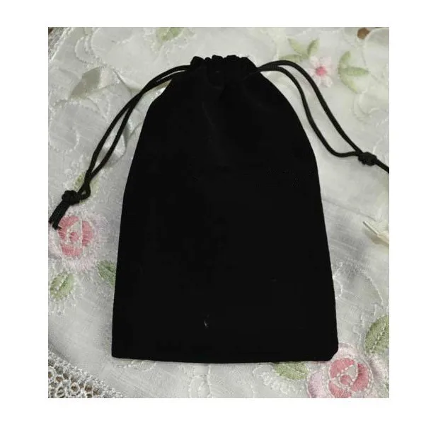 100 шт. 10x12 см черный бархат drawstring сумка/мешок ювелирных изделий, рождество/свадебный подарок мешок