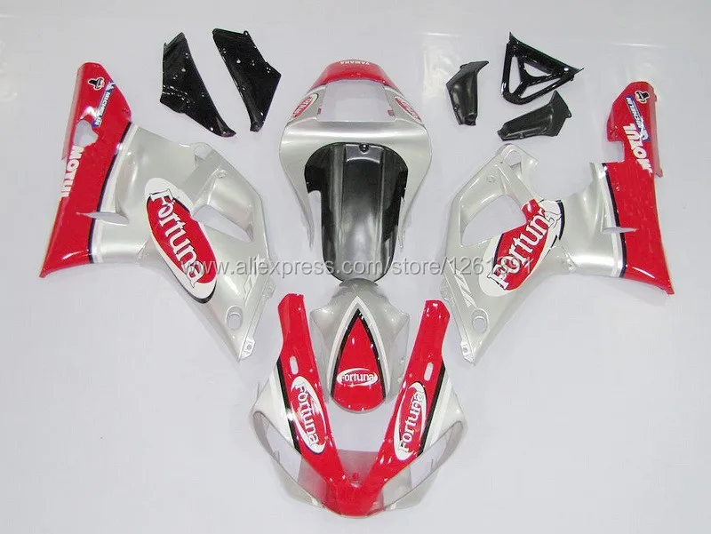 Красный Серебряный обтекатель комплект для Yamaha YZF-R1 01 00 YZF R1 00 01 YZF 1000 R1 2000 2001# s7ys1 обтекатели