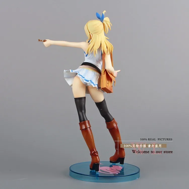 Бесплатная доставка Fairy Tail Люси Хертфиллиа белое платье ПВХ фигурку Коллекция модель игрушки 21 см FTFG004