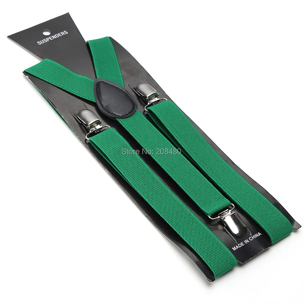 shipping-2.5cm/1 дюйм широкий "темно-зеленый" подтяжки серьга унисекс-на подтяжках эластичные тонкие Подтяжки Y-back подтяжки/gallus