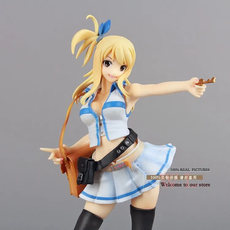 Бесплатная доставка Fairy Tail Люси Хертфиллиа белое платье ПВХ фигурку Коллекция модель игрушки 21 см FTFG004