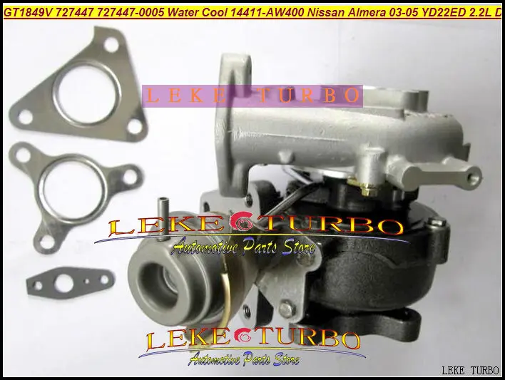GT1849 727447 727447-0005 14411-AW400 Water Cooled Turbocharger NISSAN ALMERA 2003-2005 YD22ED YD22 2.2L (4)