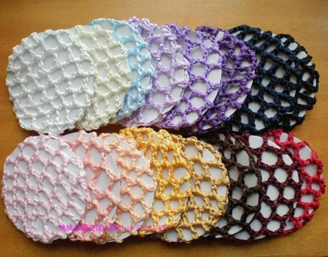Best продаж Модные эластичные крючком волосы Snood булочка крышка сетку Балетные Костюмы Танец катание сетки Бун Обложка