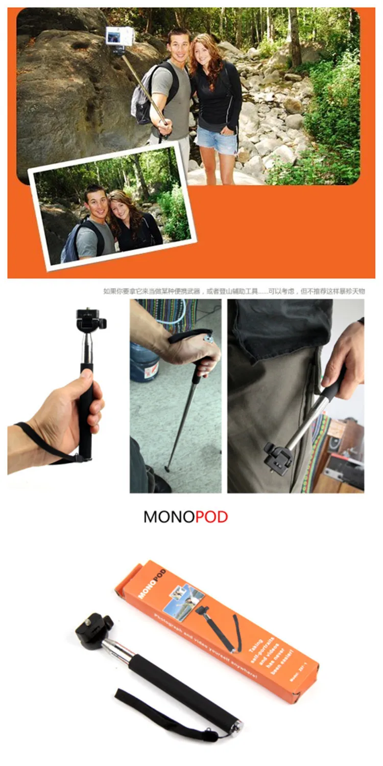 Распродажа! GoPro монопод w/Штатив Адаптер+ присоске+ GoPro поплавок монопод для Go Pro Hero 3+ 3 2 Камера