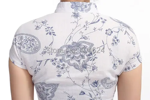 Торговля цветочный принт короткий рукав Тан костюм женский топ Cheongsam одежда летний китайский стиль хлопок кофточка Ципао S-XL