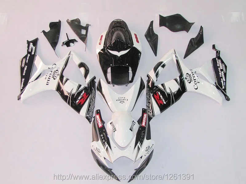 Инжекторный комплект для SUZUKI GSXR600 750 06 07 GSXR600 750 2006 2007 черный/белый GSXR600 GSXR750 GSXR600 750 K6 06 07