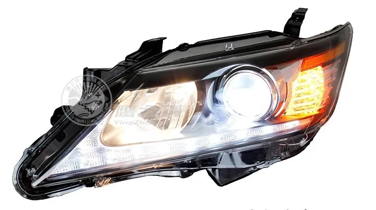 Автомобиль голове стиль лампа чехол для Toyota Camry 2011-2013 Фары для автомобиля светодиодные фары DRL Объектив Двойной Луч би- ксеноновые Интимные аксессуары