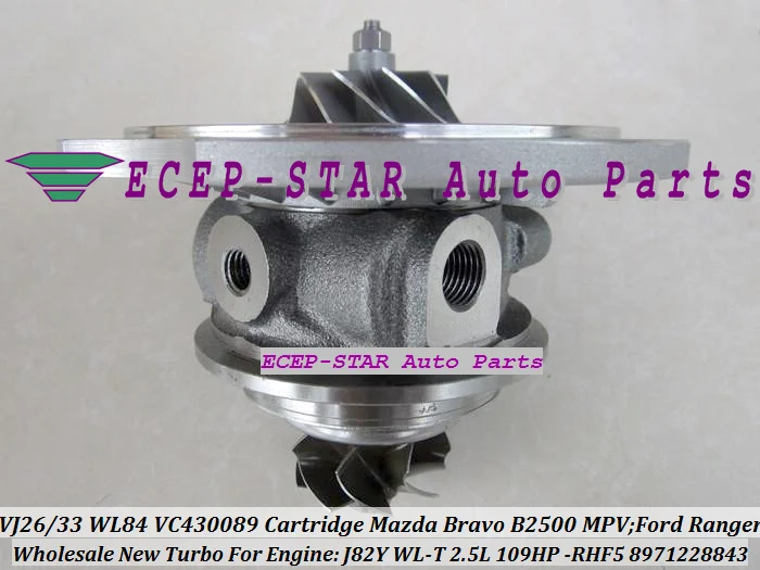 RHF5 VJ26 VJ33 WL84 VC430089 Turbo CHRA Cartridge Turbocharger Core MAZDA Bravo B2500 MPV FORD Ranger J82Y WL-T 2.5L 109HP (4)