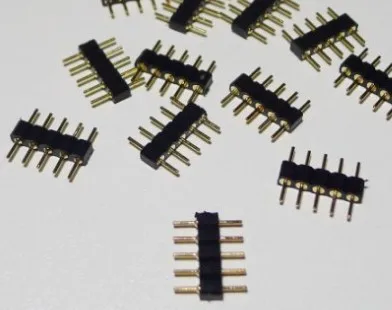 Бесплатная доставка 1000 шт./заказ 5pin RGBW игла разъем, контактный иглы, мужской тип 5pin черный цвет, для светодиодных rgbw полосы DIY