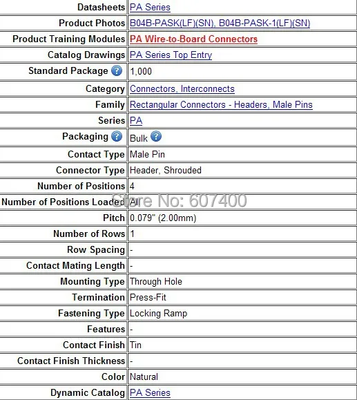 B04b-pask CONN заголовок PA 4pos Топ 2 мм Олово Инструменты для наращивания волос Терминалы housings100 % новое и оригинальное части b04b-pask (lf) (sn)