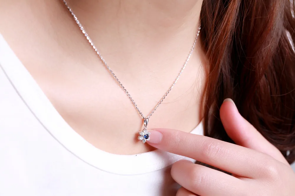 GVBORI 0.2ct натуральный сапфир или Рубин драгоценный камень с Алмазный Подвеска изящных Ювелирные изделия с алмазами подарок на день Святого Валентина
