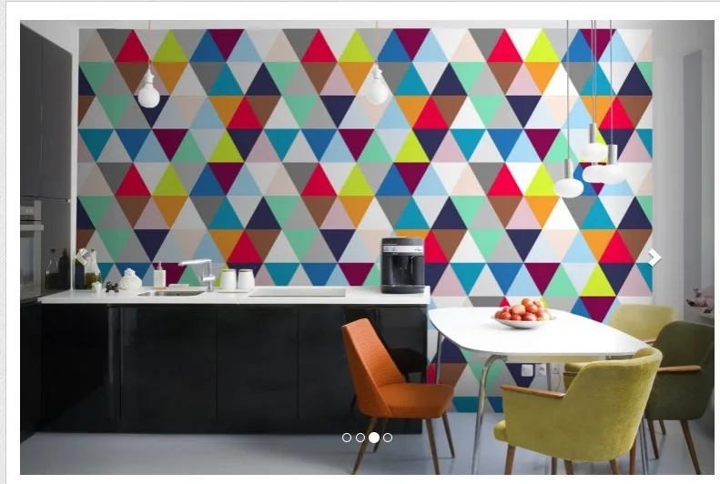 Пользовательские 3D обои, цветная Геометрическая, треугольная картина для гостиной спальни кухни ресторана стены papel де parede