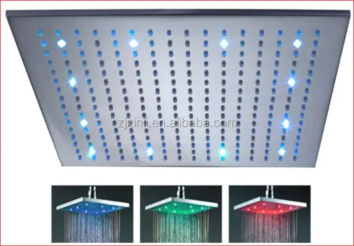 Розничная торговля-16 дюймов Нержавеющая сталь led топ Насадки для душа, Цвет изменена без Батарея, бесплатная доставка x15382