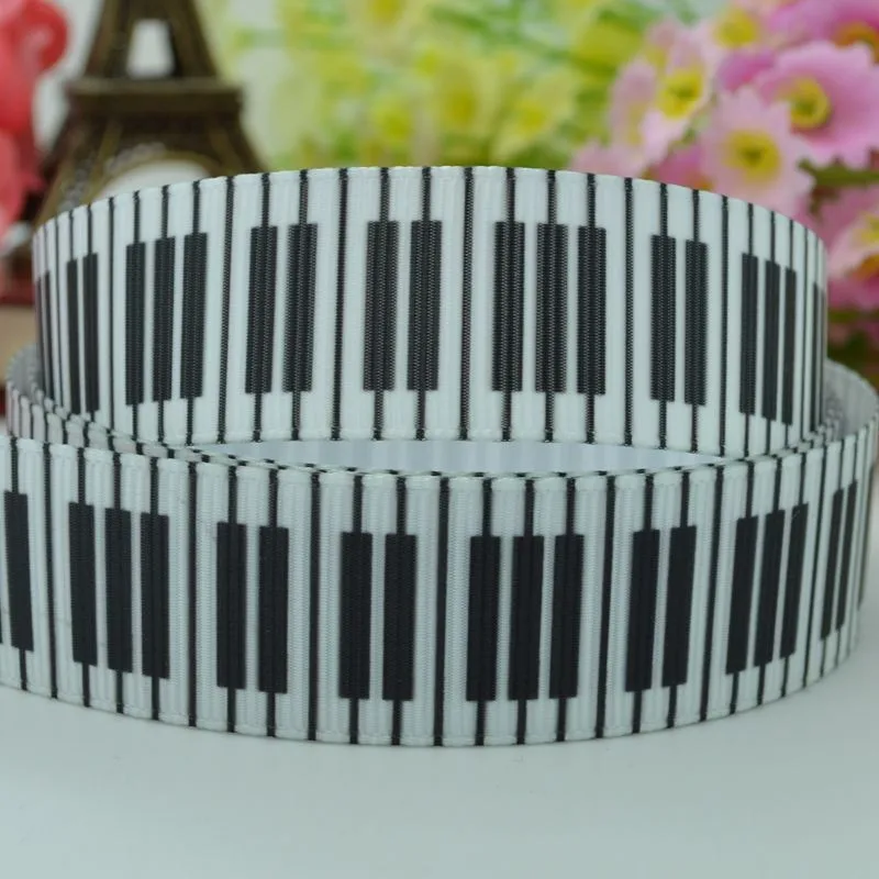 Duwes 7/" 22 мм клавиши фортепиано печатных Grosgrain ленты, hairbow DIY ручной одежды материалы 50 ярдов oem