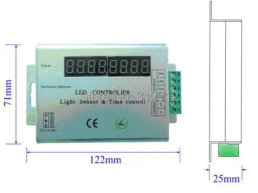 LED Intelligent Light Сенсор и время контролируемых контроллера; DC12-24V вход; 4A* 3ch выход