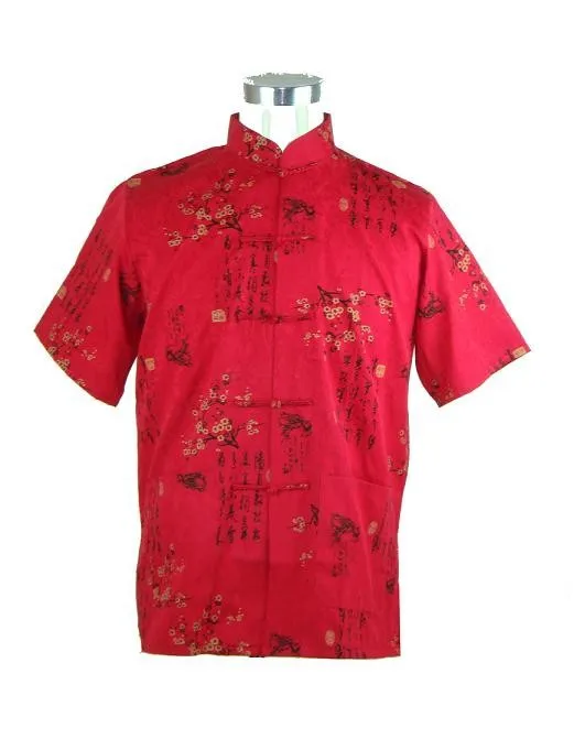 Белый китайский Для мужчин хлопок Кунг Фу рубашка Топ с коротким рукавом клюшки для гольфа Размеры S M L XL XXL XXXL M0024