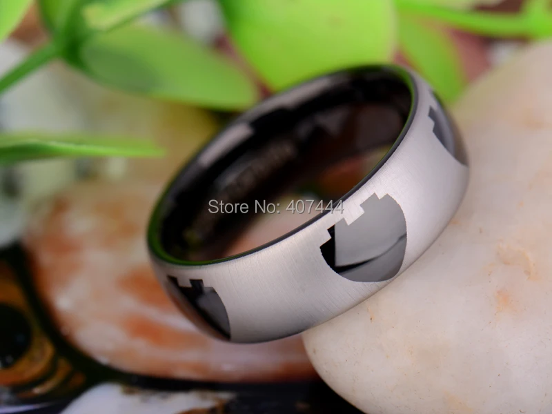 США, Великобритания, Канада, Россия, Бразилия,, 8 мм, черные куполообразные Heats, дизайнерские двухцветные мужские обручальные кольца из карбида вольфрама