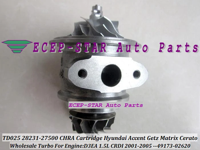 TD025 28231-27500 49173-02620 Turbo CHRA Cartridge Turbocharger Core For HYUNDAI Accent Getz Matrix Cerato 01-05 D3EA 