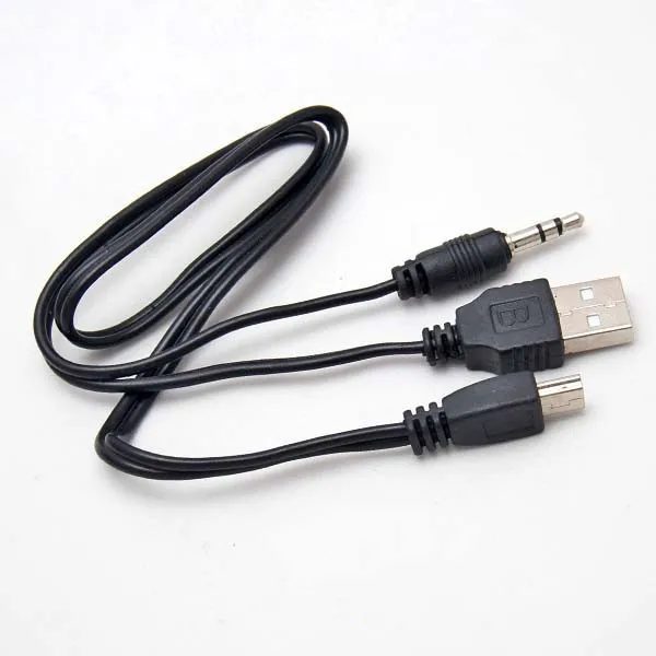 Динамик Mp3 MP4-плеер 50 см USB Mini Male to Male USB 2,0 5-контактный стандарт+ 3,5 мм AUX аудио разъем Соединительный Кабель-адаптер