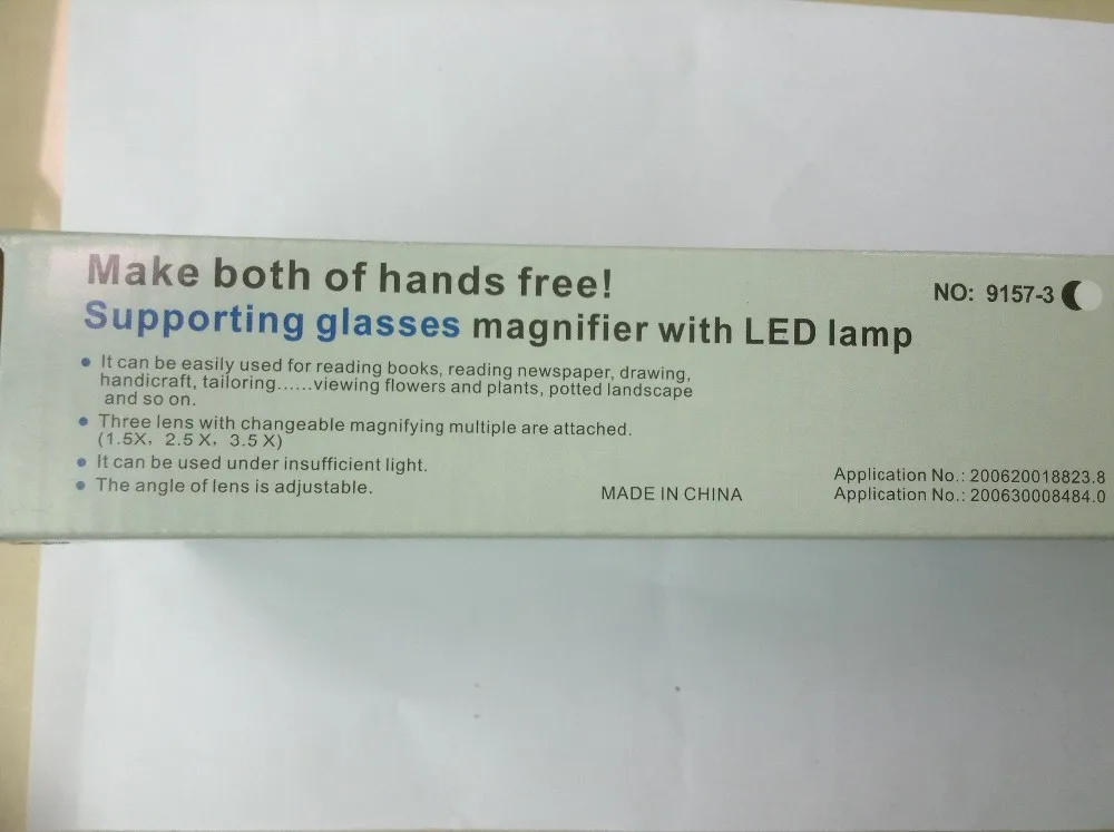 LED лупа стоматолог увеличительное Стекло с тремя объектив Светодиодные 1.5x, 2.5x, 3.5x mg9157-3