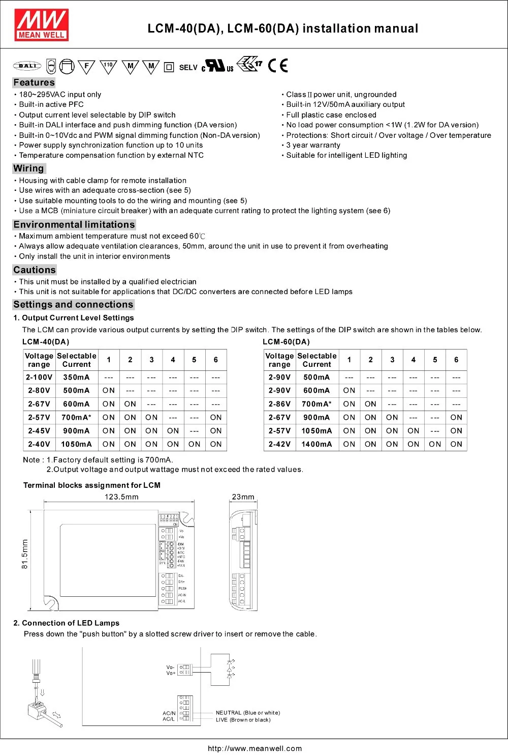 INSTALLATION LCM-40,60(DA)-1