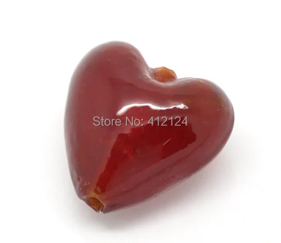 100 шт. темно-красный любовь сердце lampwork Стекло Бусины создание компонентов 20x20 мм