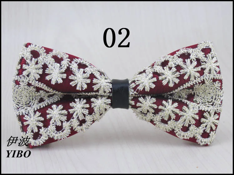 1 шт./лот) Мужской высококачественный дизайн галстук-бабочка/черный и винный красный/уникальный кружевной Цветочный дизайн/ стиль мужской модный бант