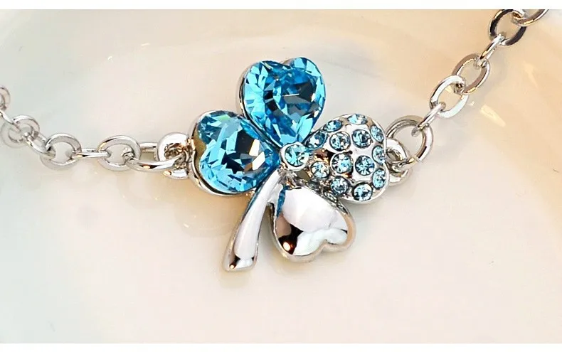 IREACESS Винтажный бренд милый браслет с шармом, австрийский кристалл клевера браслеты и браслеты ювелирные изделия для женщин