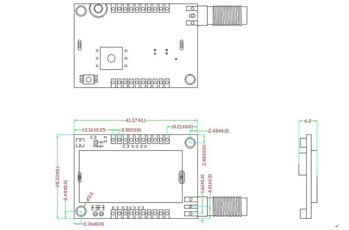 2 шт. SA828-V | Модуль рации NiceRF приемопередатчик 1 Вт 134~ 174 МГц VHF/400-480 МГц UHF модуль рации