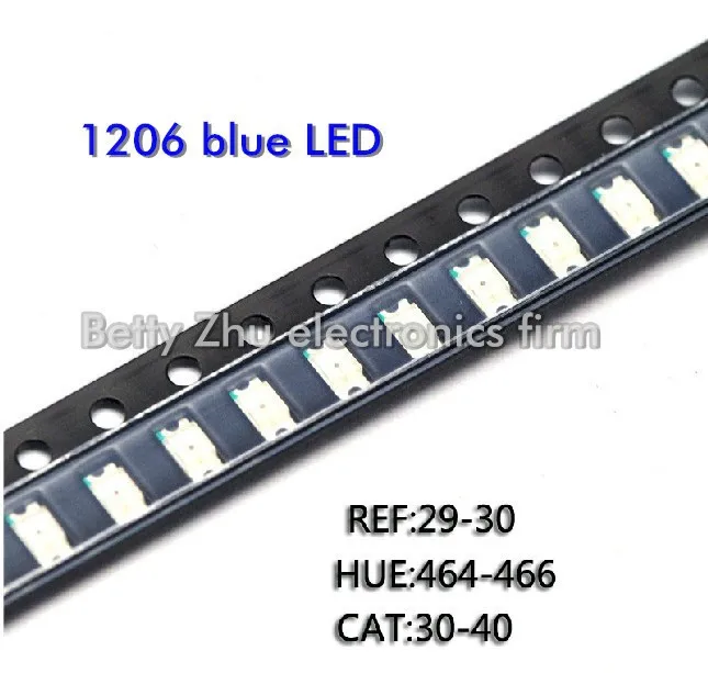 3000 шт/партия 1206 синий SMD светодиодный Яркий синий светоизлучающие диоды 3216