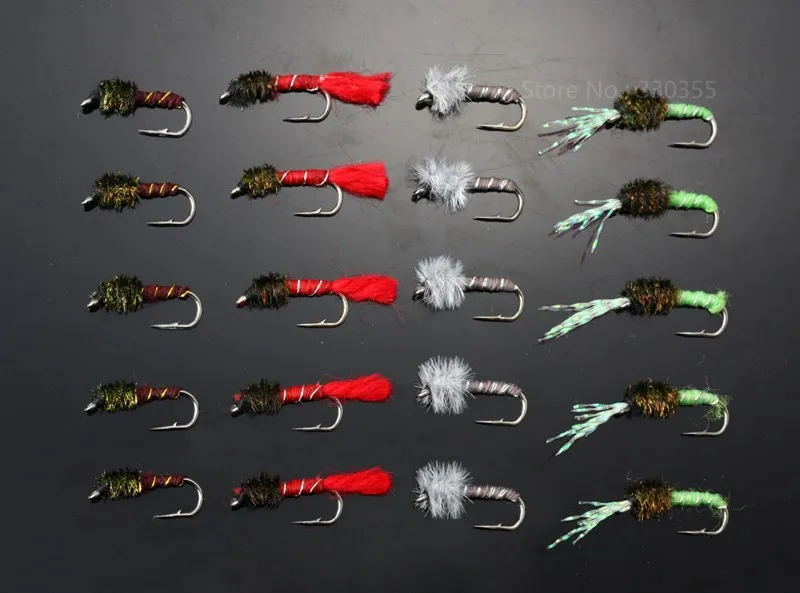 H028-40Pcs Buzzer Fly Size 10 Nymphs Flies Salmon Trout Fly Fishing Lures (10)