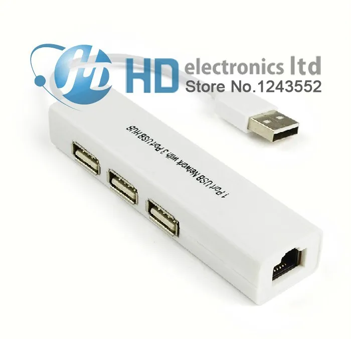 Бесплатная доставка USB к RJ45 сетевой карты кабель Ethernet сетевой адаптер 3 Порты и разъёмы концентратор 2 в 1 Win7 8 XP