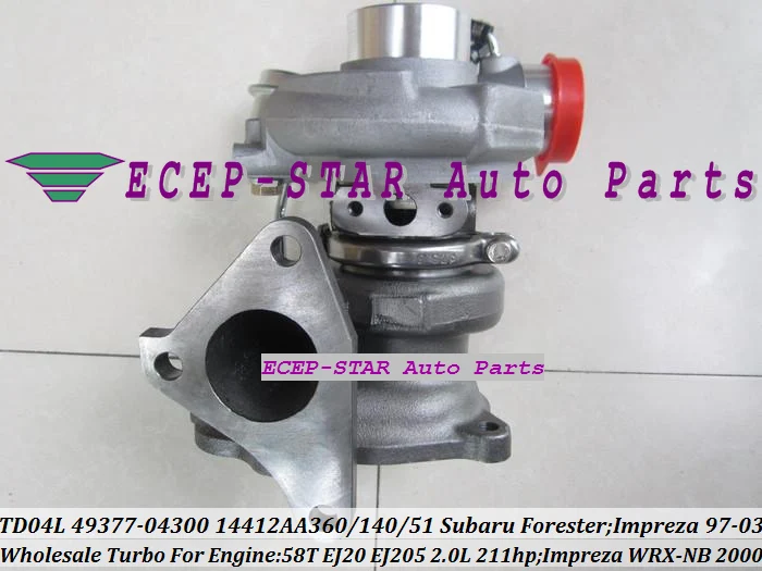 TD04L 49377-04300 49377-04100 14412-AA151 Турбокомпрессор Для SUBARU FORESTER 98-04, автомобильные аксессуары, брелок для автомобиля SUBARU, 97-03 WRX-NB 2000 58 T EJ205 2.0L 211HP