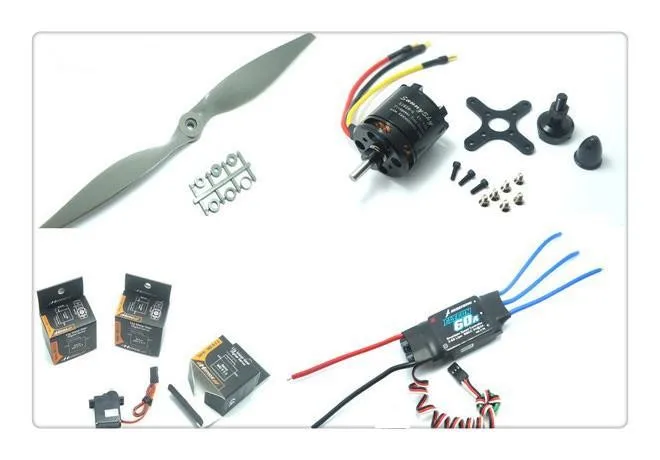 Skyhunter Самолет Питание Combo Двигатель ESC Опора сервоприводы комплект бесщеточный Sunnysky x2820 kv920 Flyfun 60a 12x6 Пропеллеры MD933 rc самолет