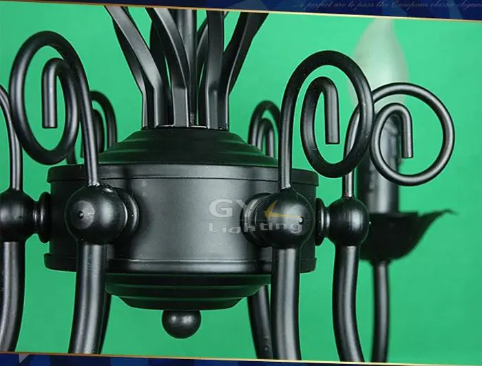 Дешевый кованый светильник для люстры, черные подвесные лампы для ...