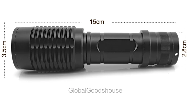 100 шт/партия Минимальный импорт XML-T6 светодиодный фонарик Zoom длинный диапазон короткий факел