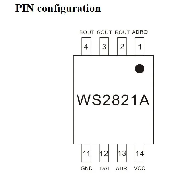 WS2821A DC24V аксессуары; 6 шт. 5050 SMD RGB LED; 1.44 Вт; параллельно-один провод-три channels-256gray уровня-постоянный ток Светодиодный драйвер ic