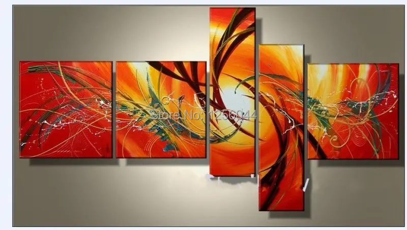 Высокое качество современной абстрактной wall art теплый цвет солнца украшение абстрактный пейзаж картина маслом на холсте