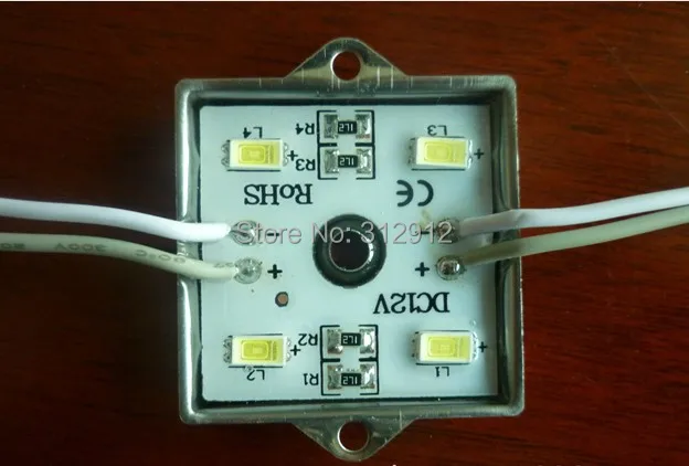 20 шт. 5730 SMD LED модуль; высокий яркий; 1.6 Вт; IP65; DC12V; 160-200lm; размер: 35 мм * 35 мм; металлический корпус