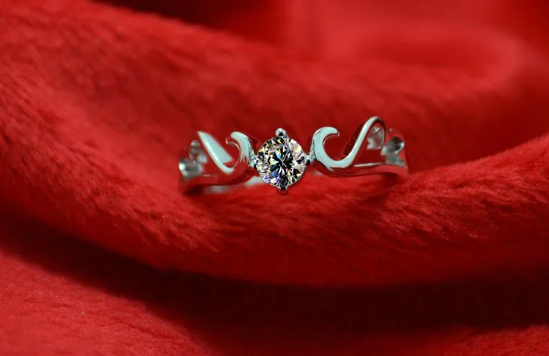 THREEMAN 0.5Ct красивые кольца для влюбленных 925 Серебро Белое золото цвета пара пасьянс кольцо синтетические бриллианты кольцо