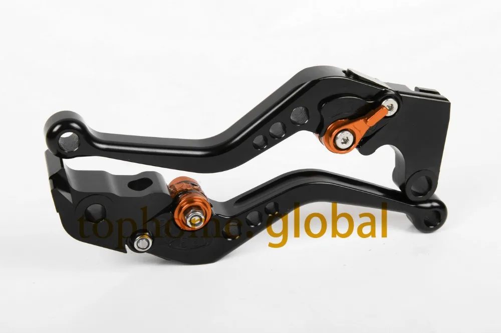 Для KTM 1290 Super Duke R/GT- Короткие тормозные рычаги сцепления с ЧПУ черные рычаги с оранжевым регулятором
