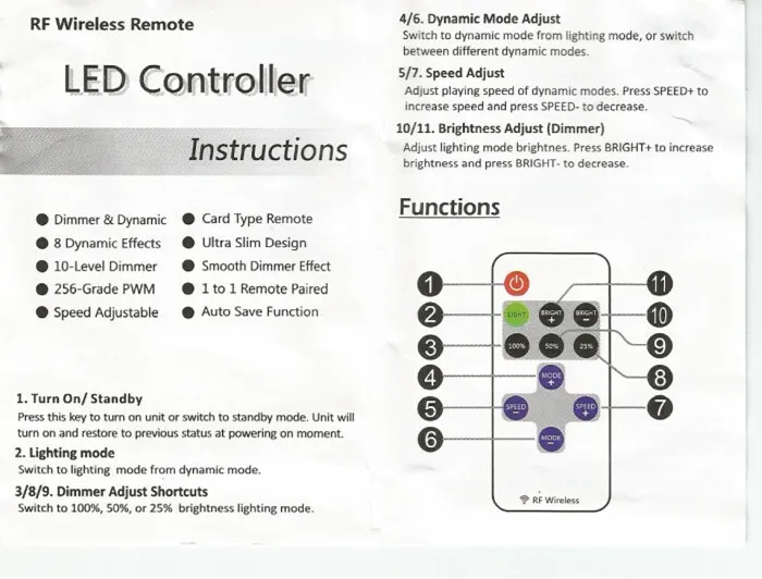 РЧ пульт дистанционного управления H3# R DC 12 V 11keys мини-пульт для СВЕТОДИОДНЫЙ монохромный полосы 5050 3528